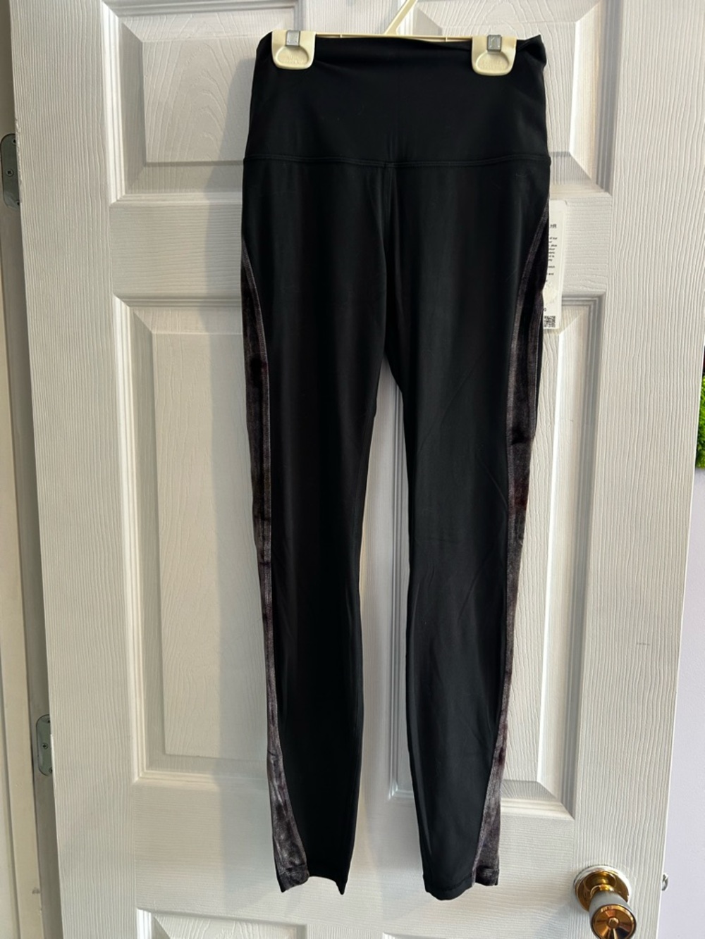 lululemon athletica Black Leggings with Velvet Side Panels